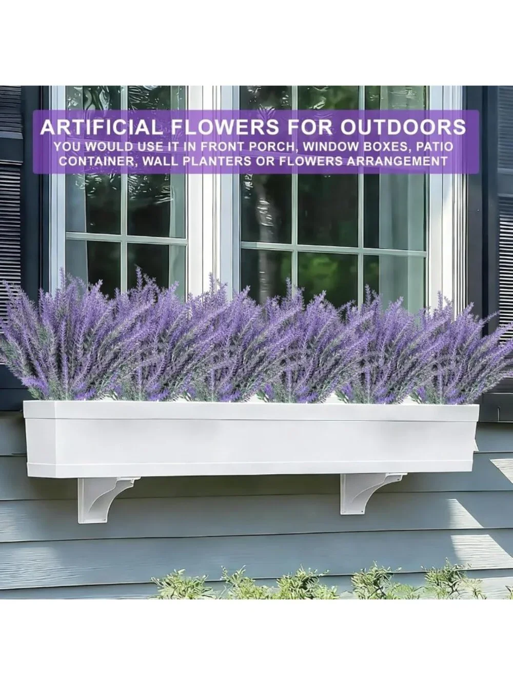 20 Bundles UV Resistant Artificial Lavender Flowers for Summer Home Decor